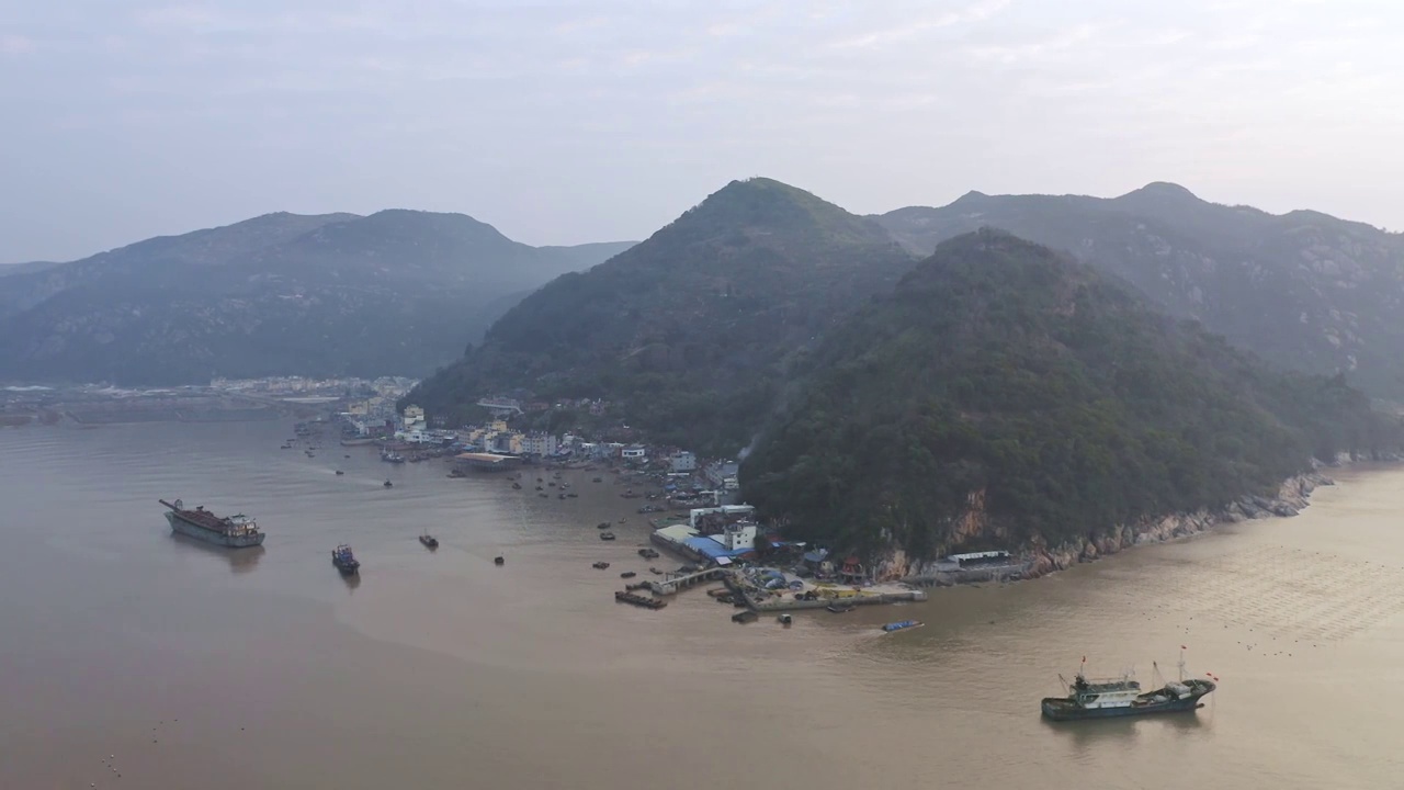 北岐滩涂,太阳坞滩涂,港口,码头视频素材