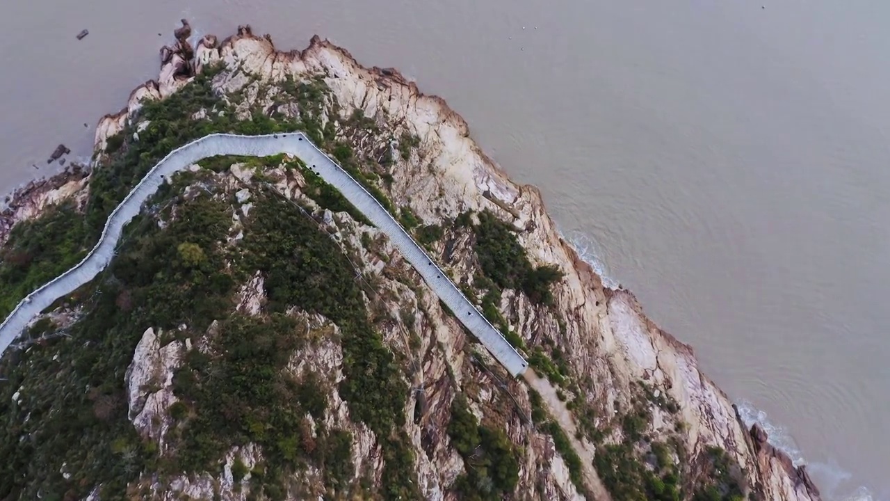 北岐滩涂,太阳坞滩涂,山上观景小路视频素材