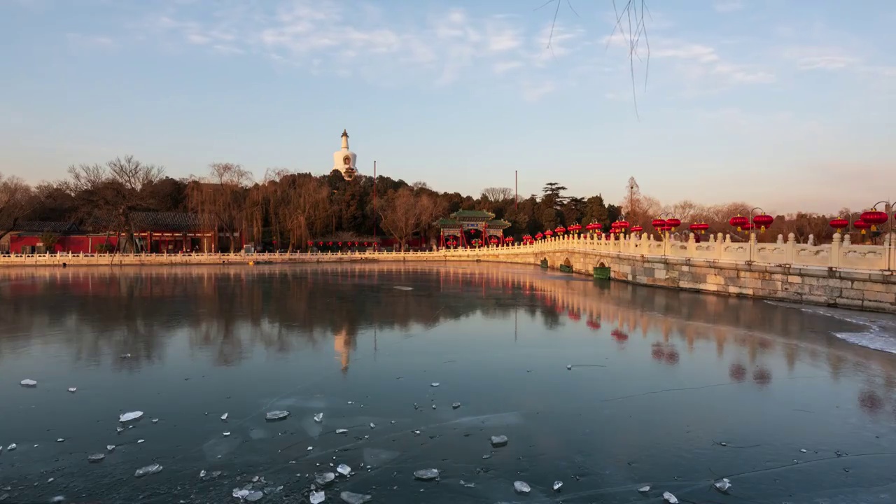 北海公园冬日美景视频素材