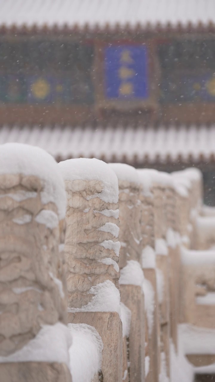 雪中故宫视频素材