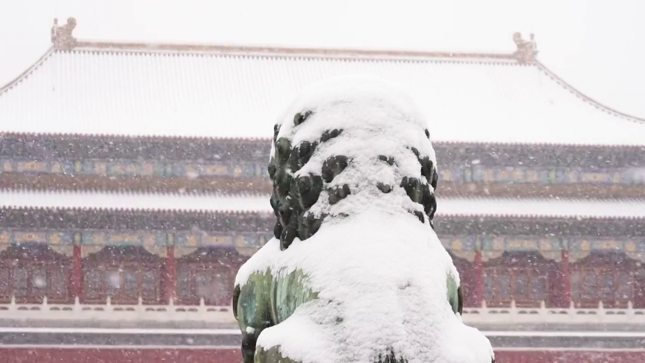 雪中故宫视频素材