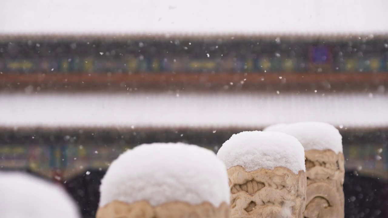 雪中故宫视频素材