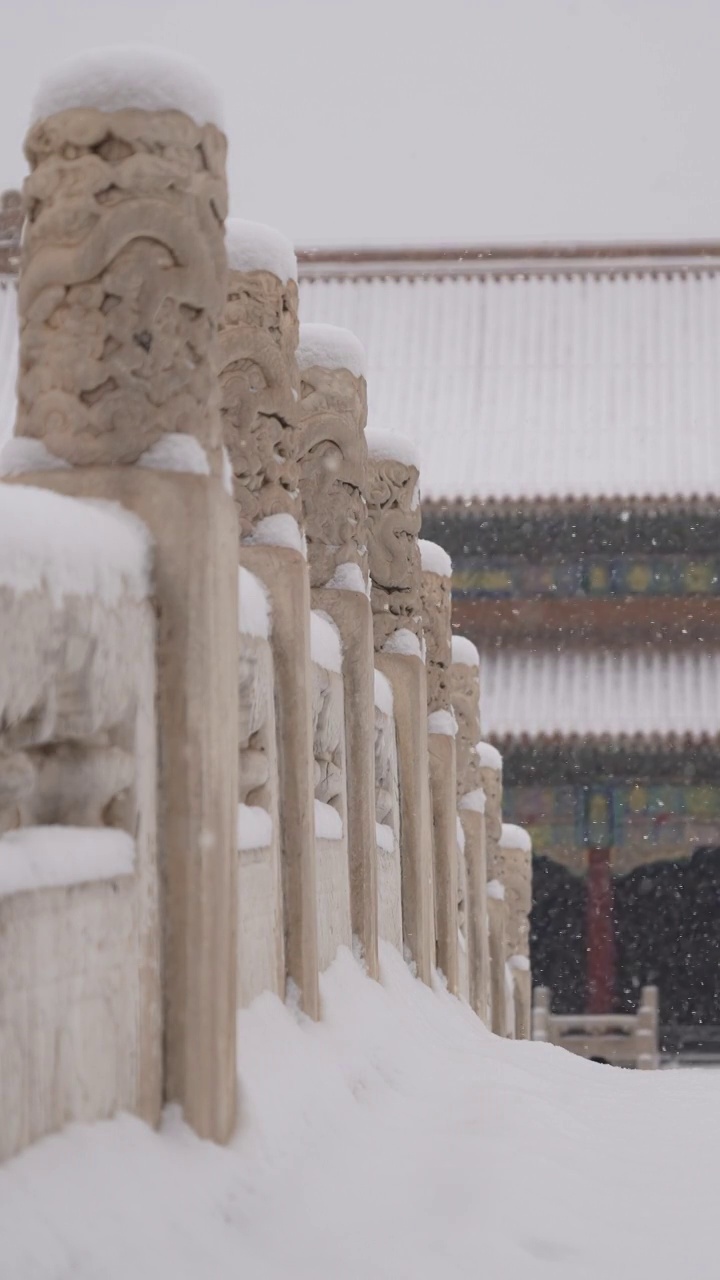 雪中故宫视频素材