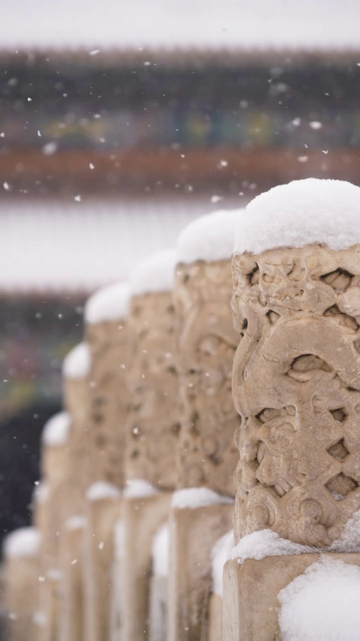 雪中故宫视频素材