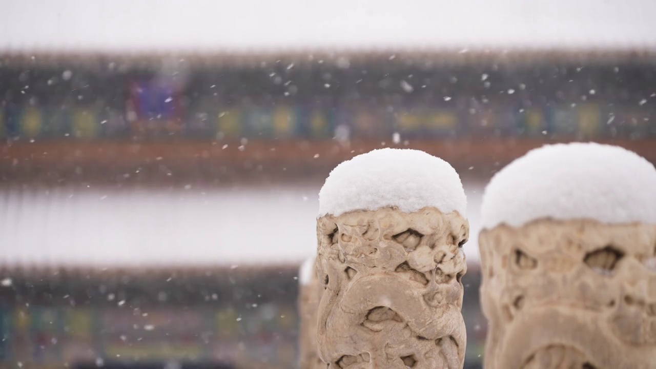 雪中故宫视频素材