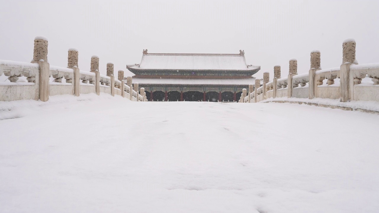 雪中故宫视频素材