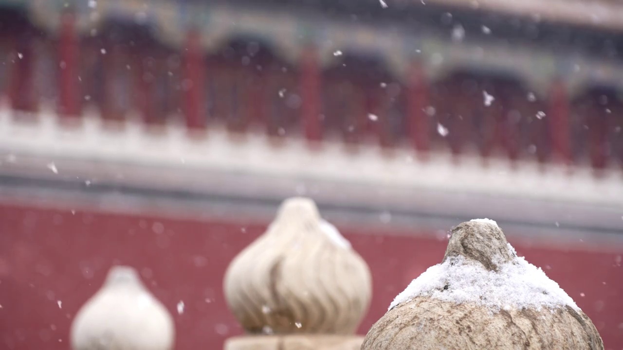 雪中故宫视频素材