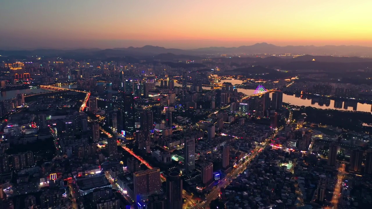 航拍惠州城市夜景视频素材