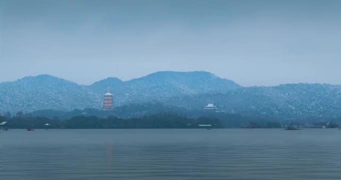 杭州西湖雪景视频素材