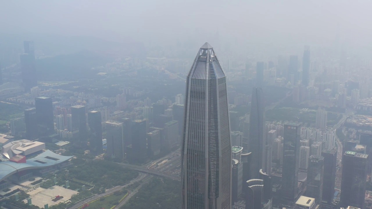 航拍深圳平安金融中心建筑风光视频素材