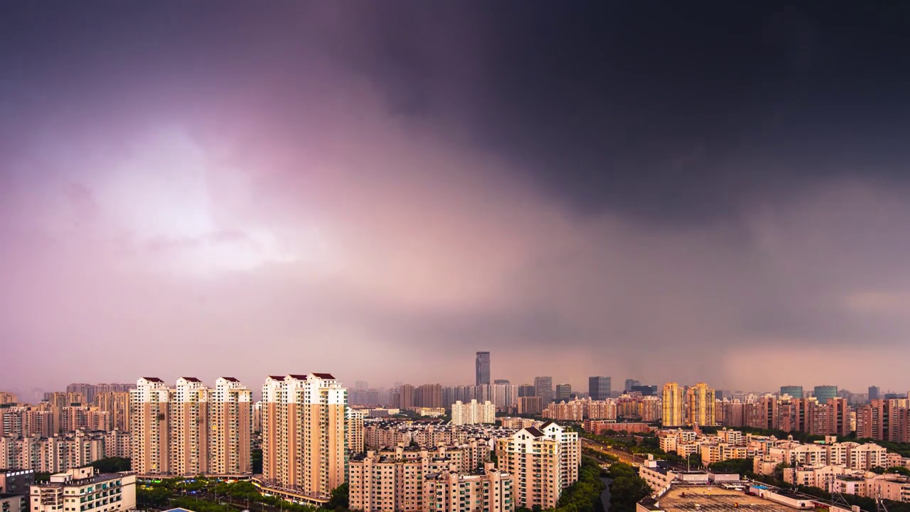 城市暴风雨延时视频素材