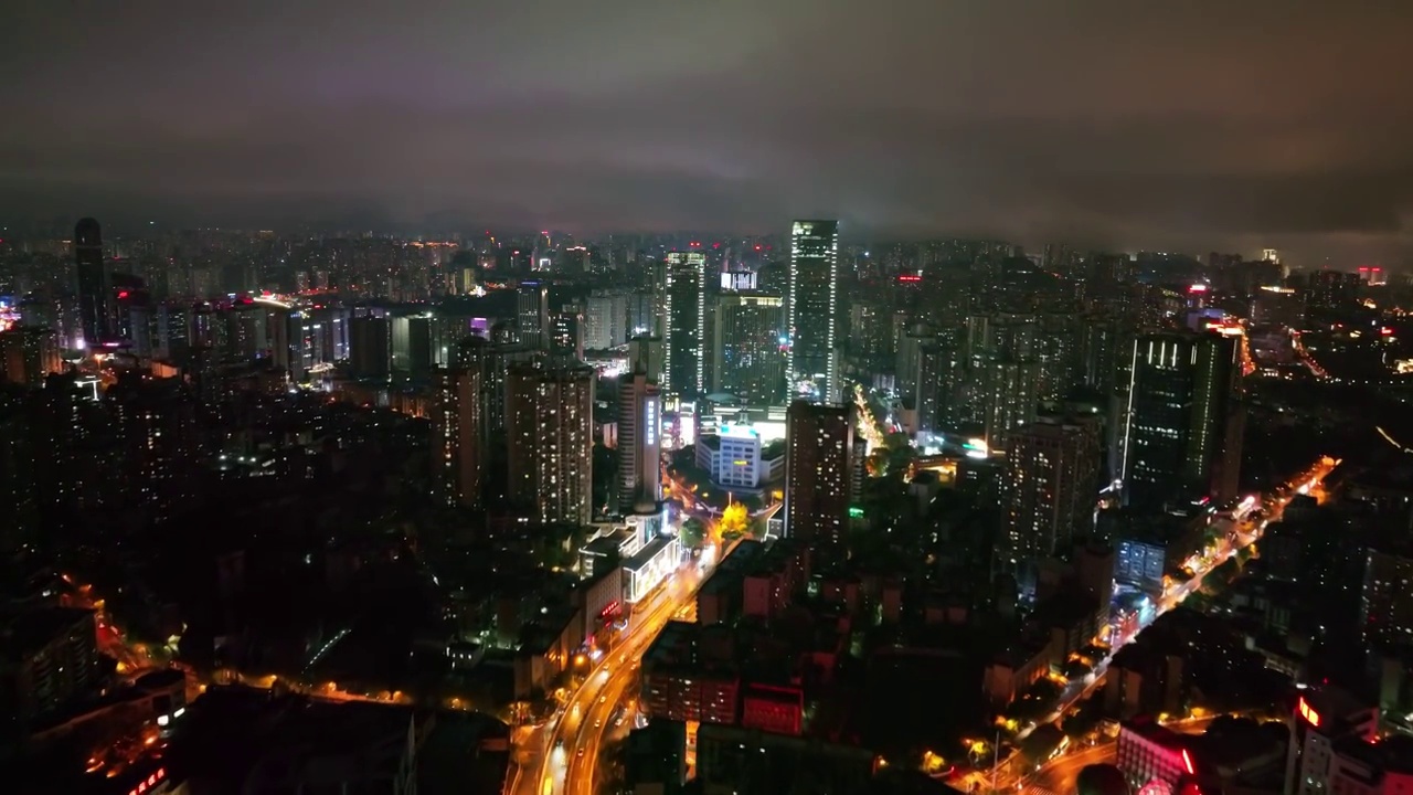 航拍都市夜景视频素材