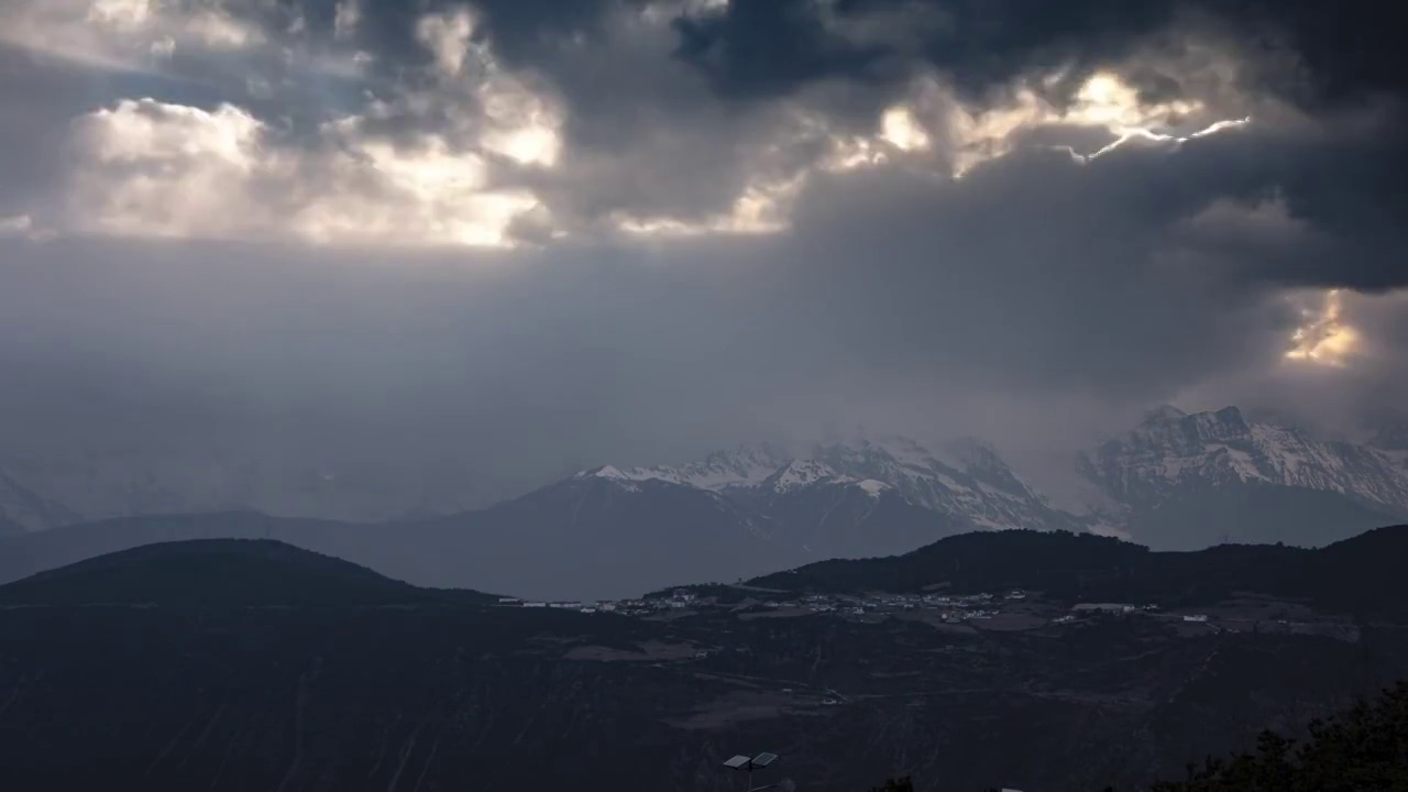 梅里雪山日落延时视频素材