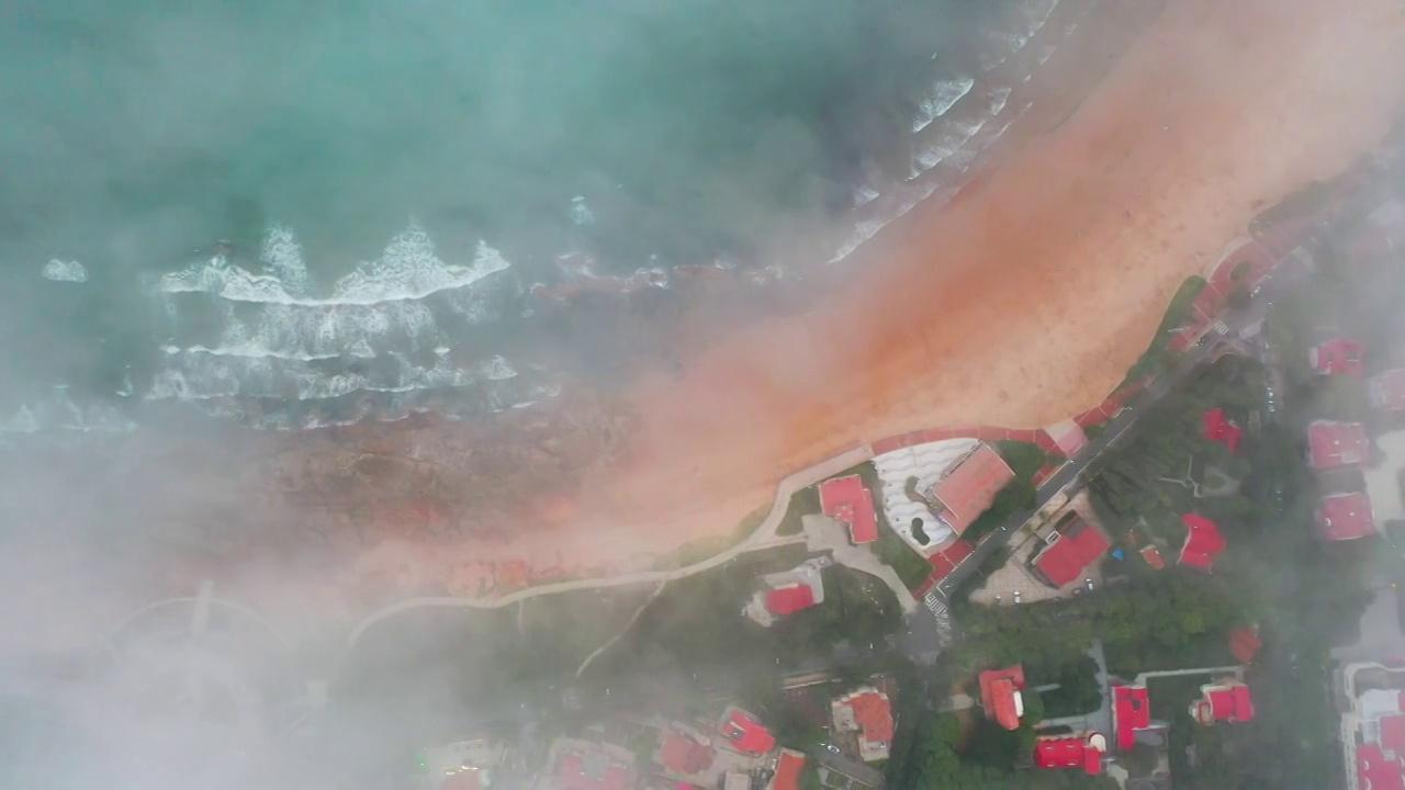 青岛城市平流雾，云海视频素材