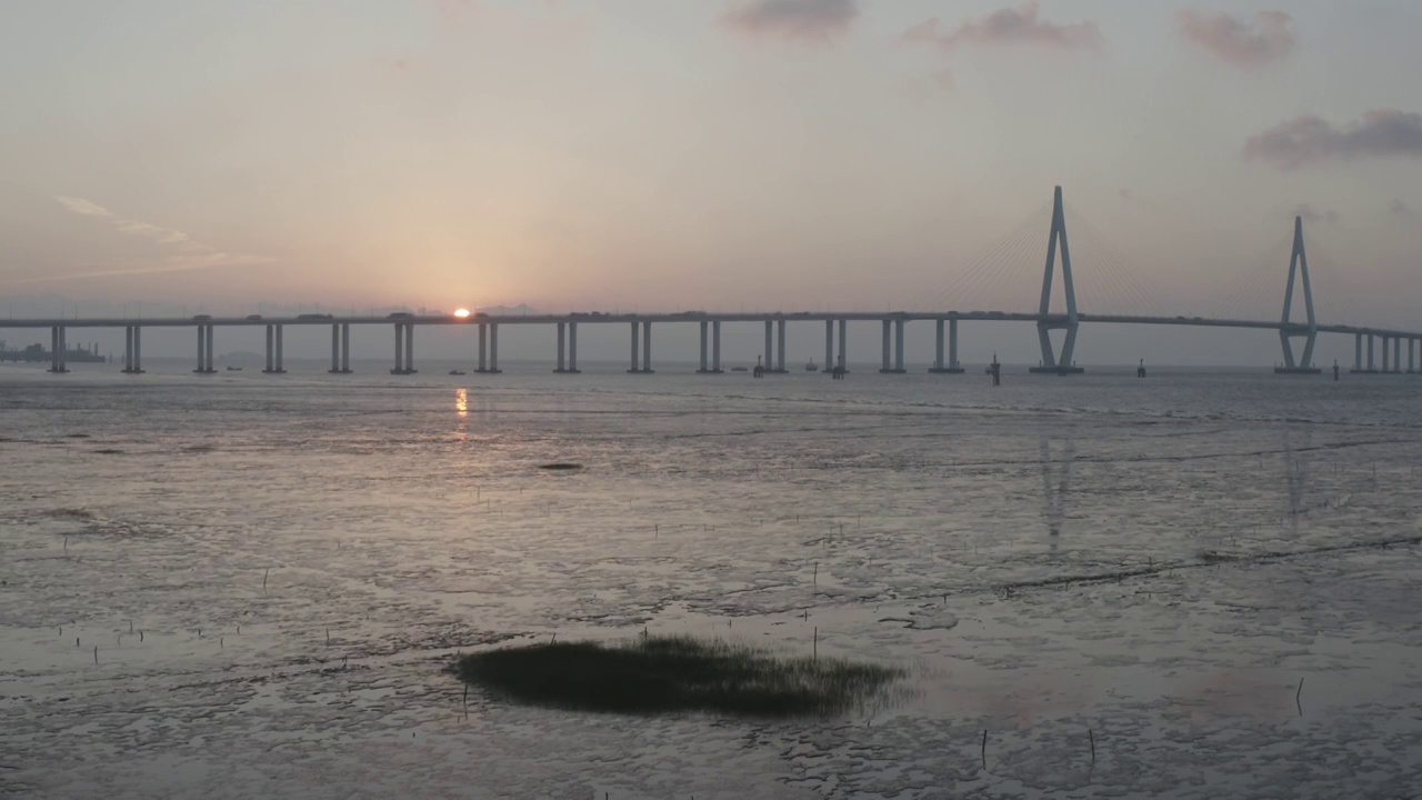 杭州湾跨海大桥日出视频素材