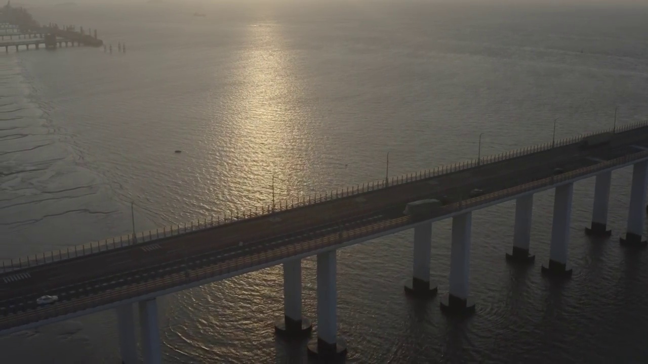 杭州湾跨海大桥日出视频素材