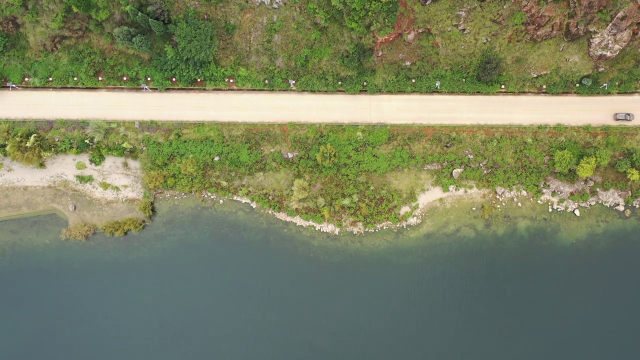 云南抚仙湖湿地公园航拍视频素材