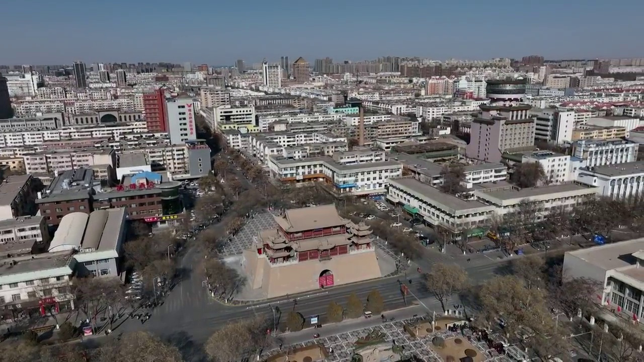 航拍宁夏银川地标玉皇阁视频素材