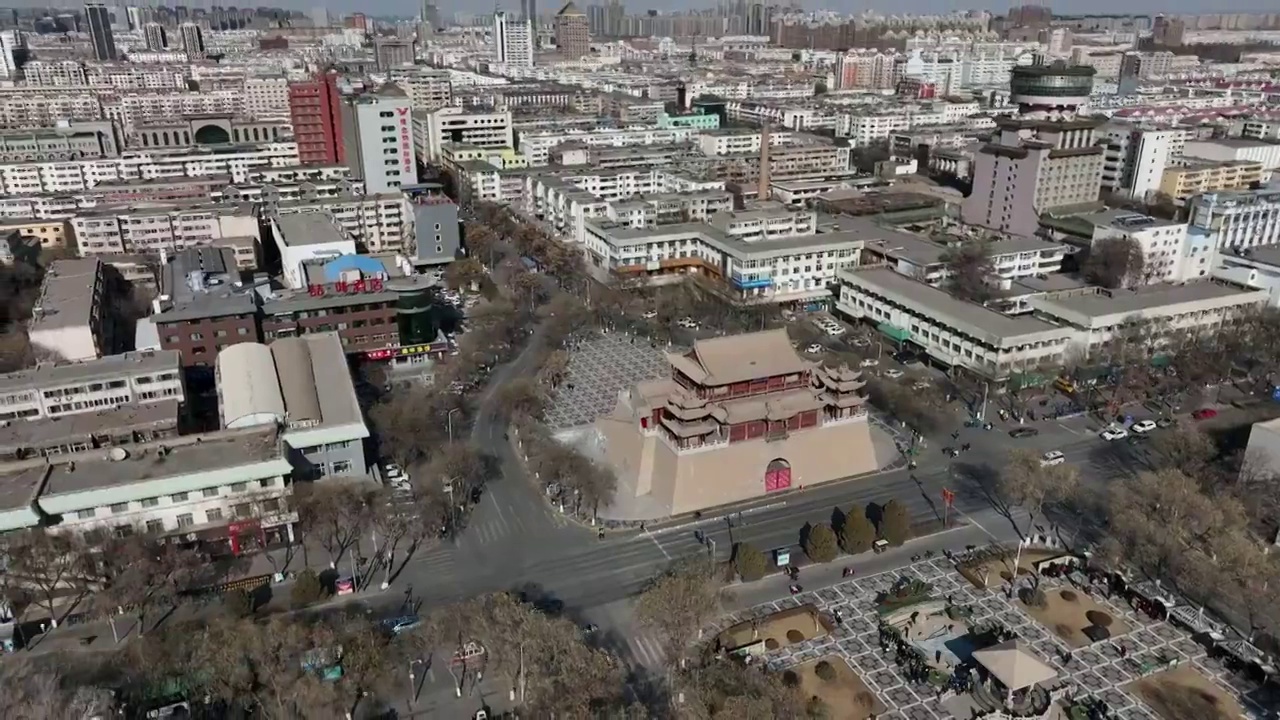 航拍宁夏银川地标玉皇阁视频素材