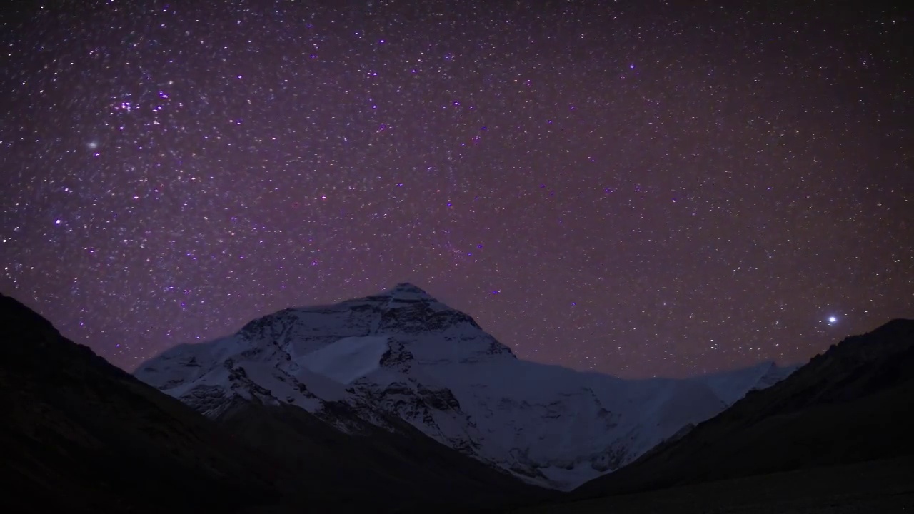 珠峰星空视频素材