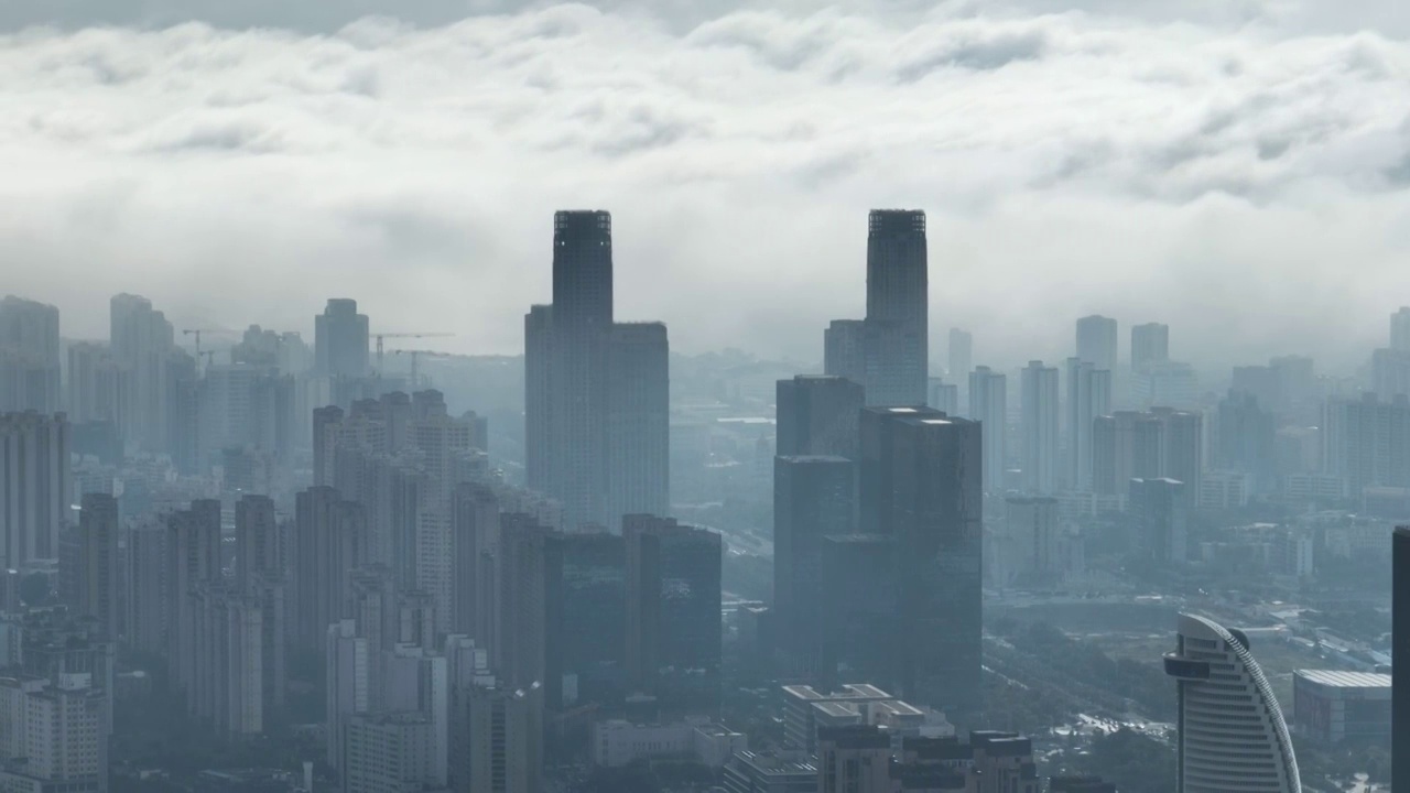 海南省海口市城市云海航拍视频素材