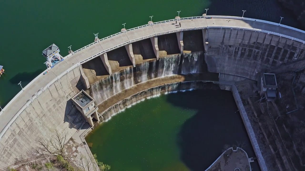 水坝，黄花水长城的水电站视频素材