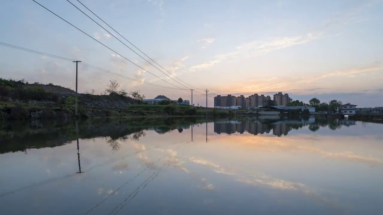 贵阳市金翠湖日落延时视频素材