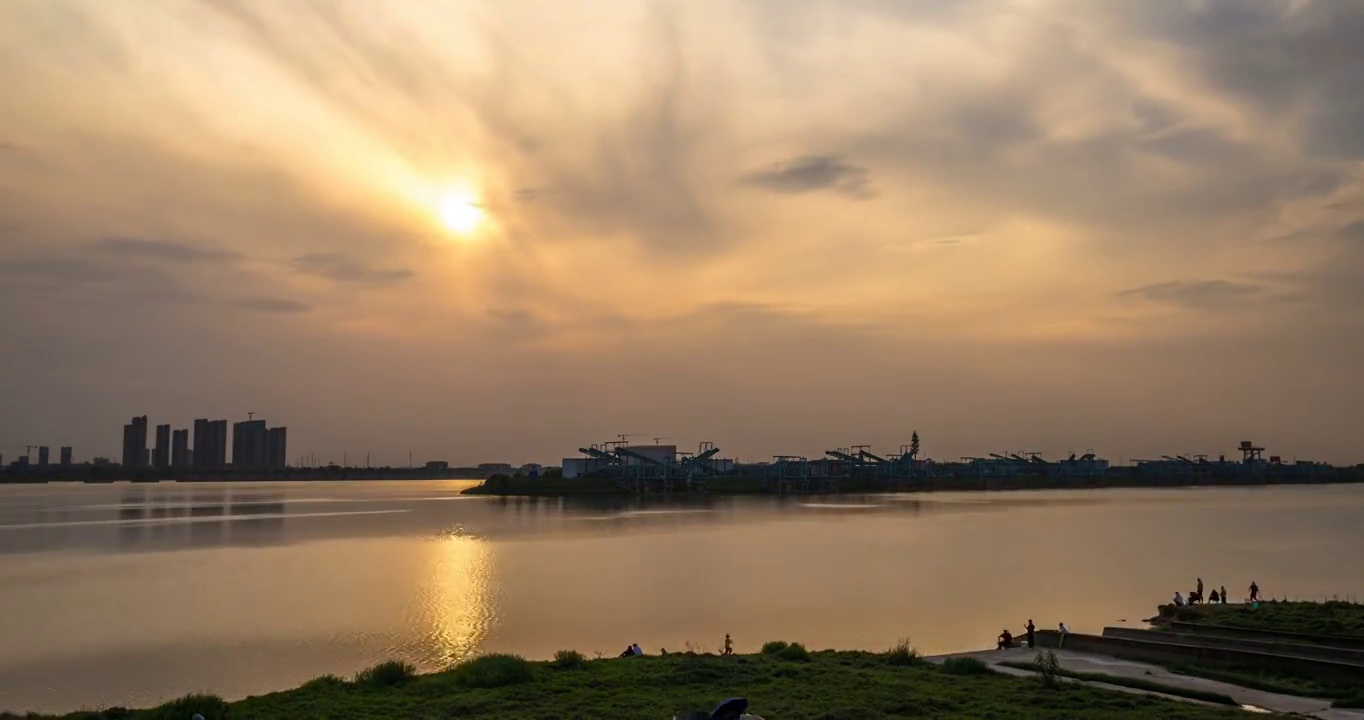 长沙市综合枢纽景点夕阳视频素材