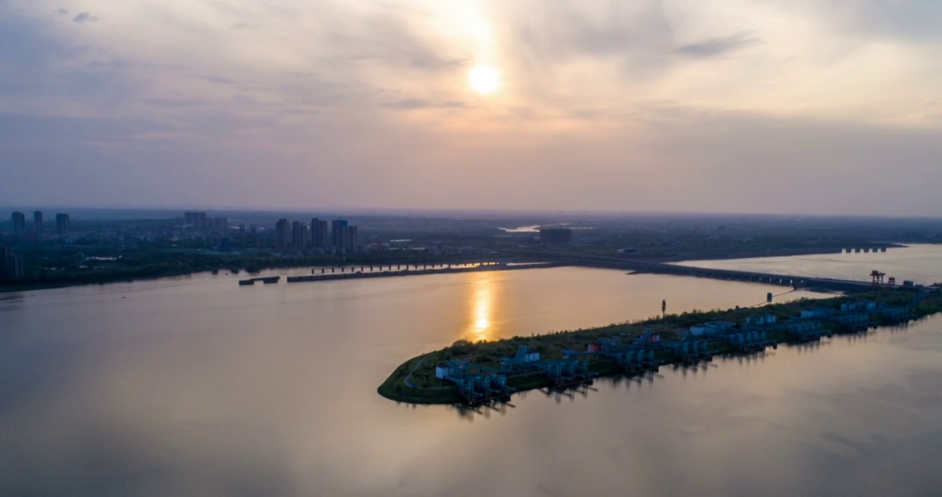 长沙市综合枢纽大桥景点航拍视频素材