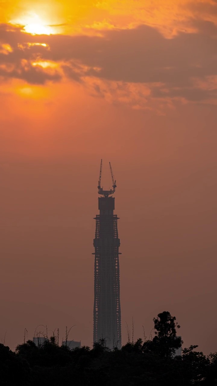 成都地标日落悬日视频素材