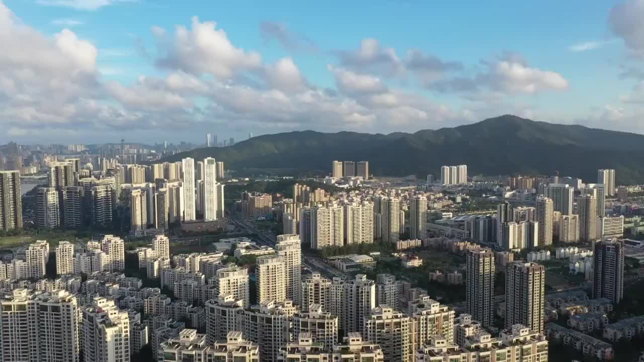 珠海市香洲区前山河流域航拍视频素材