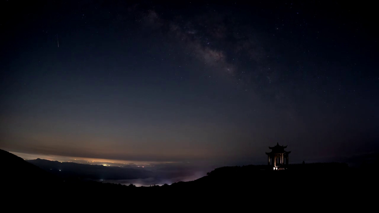 中国广东丰顺鸿图嶂星空视频素材