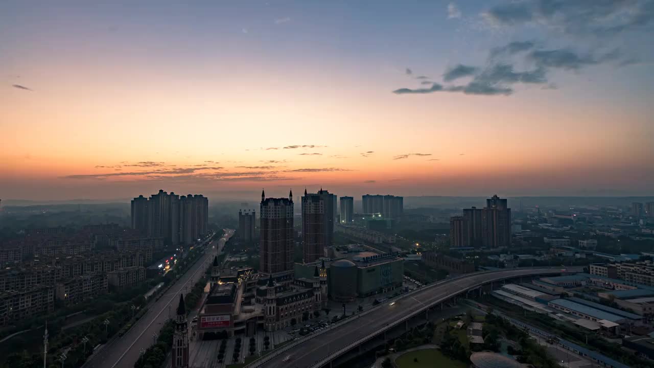 荣昌区城市风光-工业园区之太阳升起视频素材