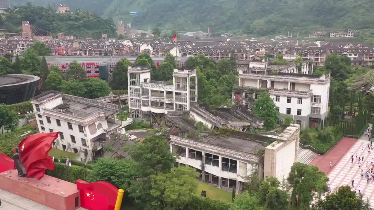 四川汶川大地震遗址视频素材