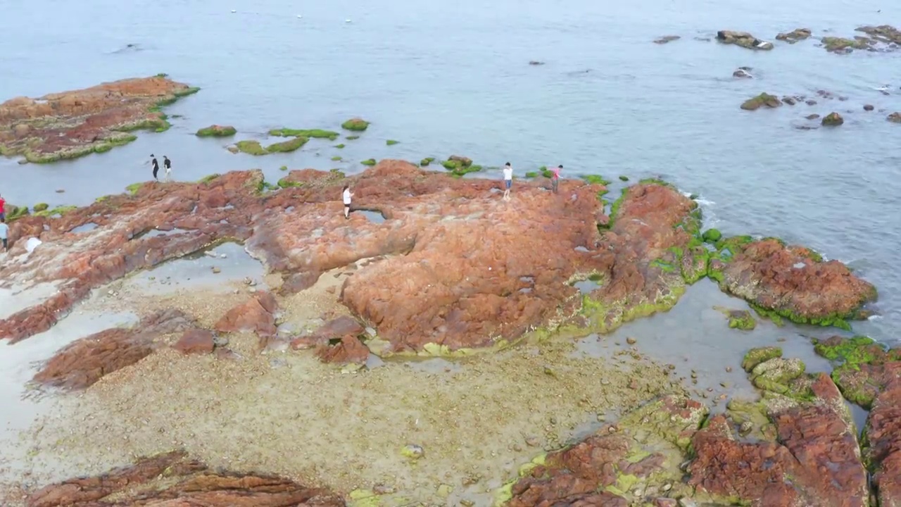 航拍中国海南琼海博鳌红石滩视频素材