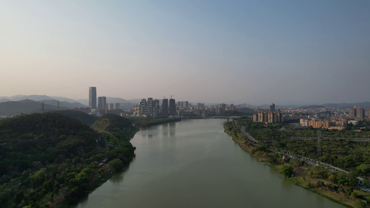 广州增城区增江风光视频素材