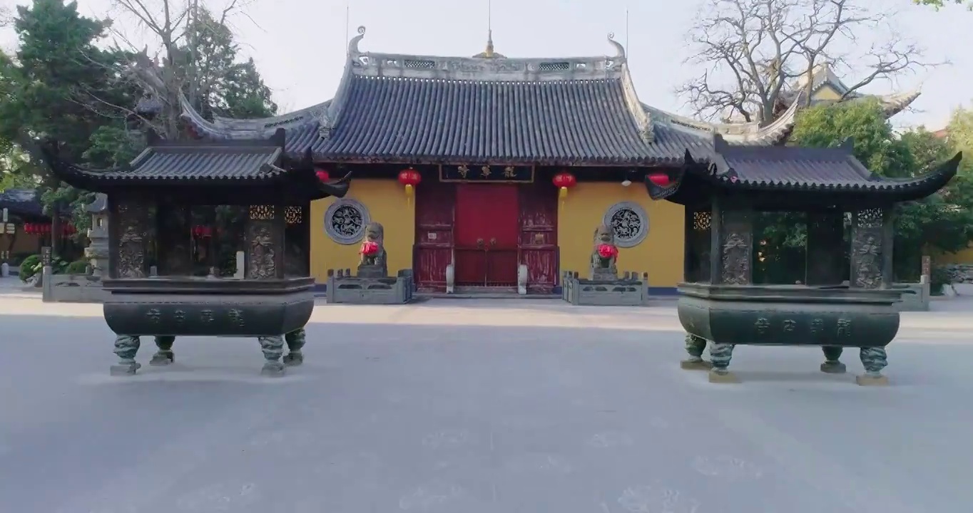 龙华古寺建筑群视频素材