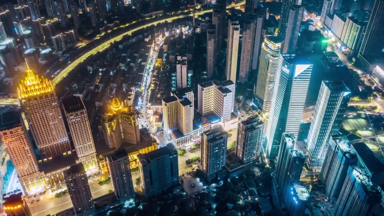 沈阳市金廊皇朝万鑫夏宫夜景航拍视频素材