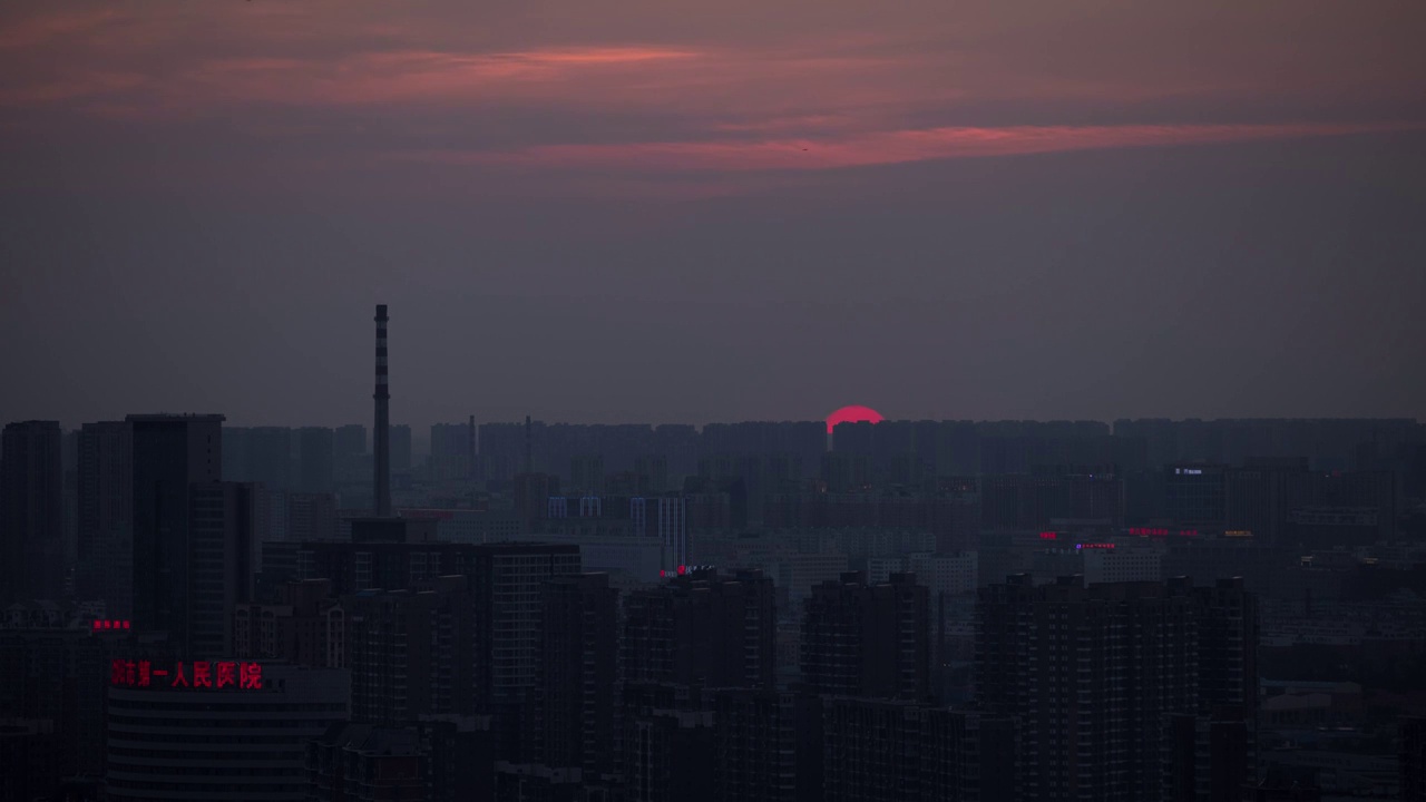 沈阳日落延时素材视频素材