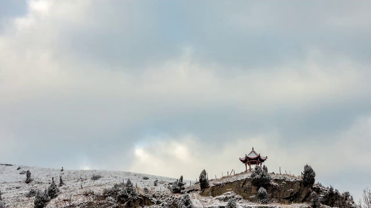 川西雪景4K延时视频素材