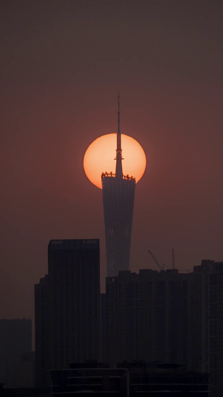 广东省广州塔落日延时视频视频素材