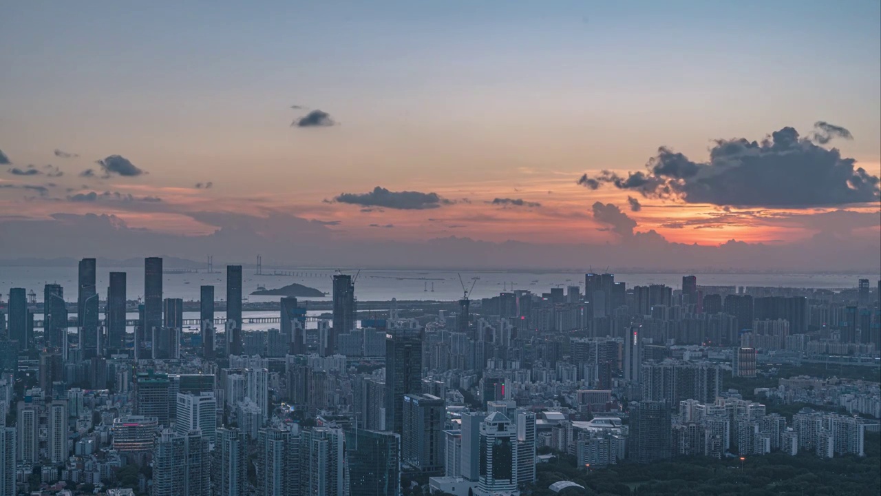 深圳前海日落视频素材