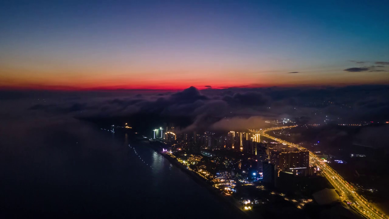 汕尾金町湾夜景延时视频素材