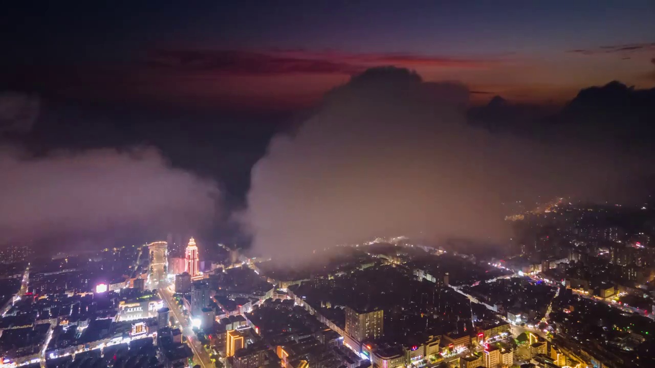 城市天空夜景延时视频素材