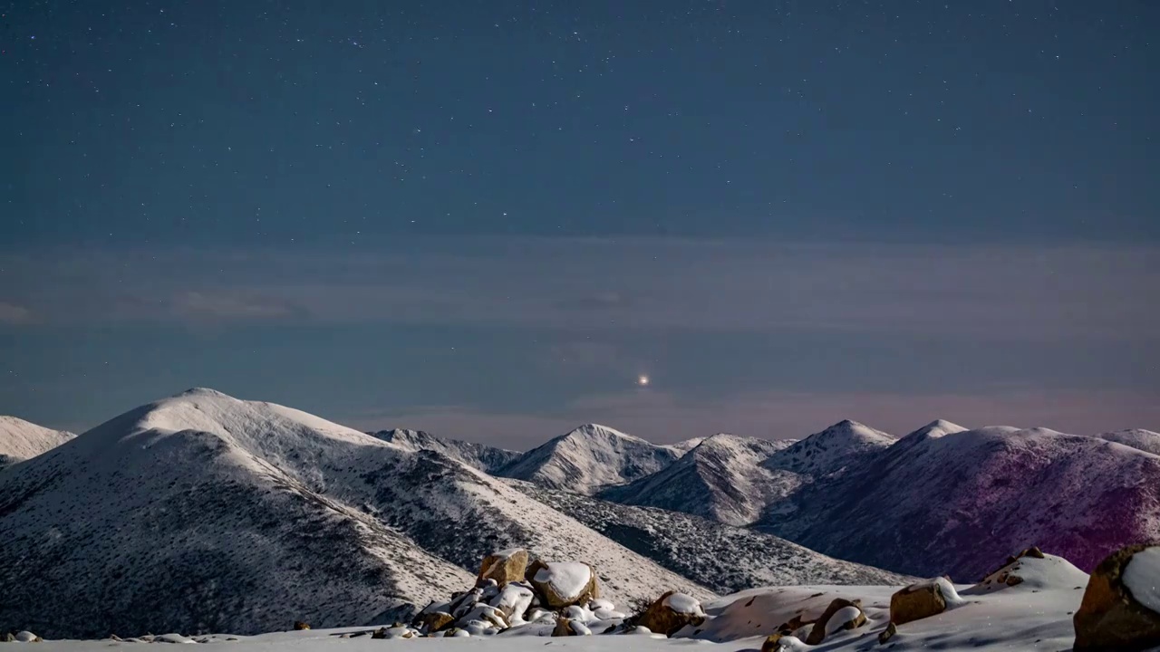 川西雪山的星空4K延时视频下载