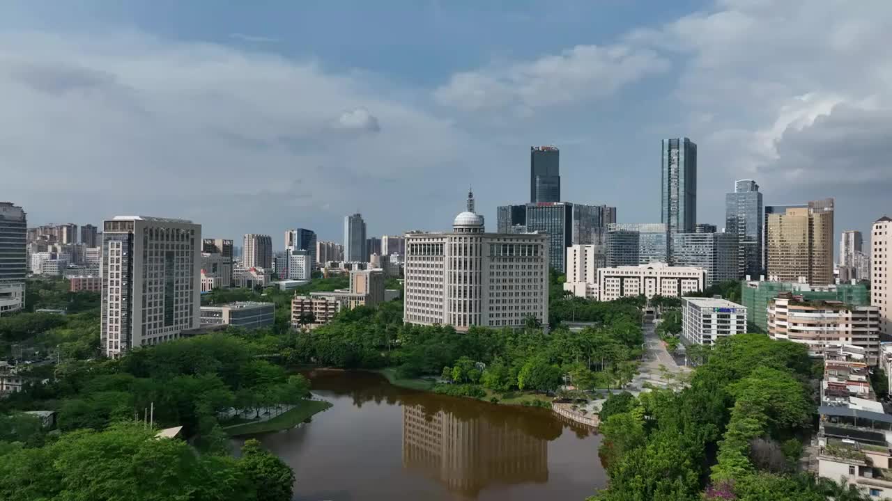 广东省惠州市惠城区江北行政中心鹅潭公园体育公园航拍视频素材