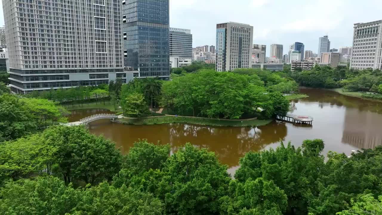 广东省惠州市惠城区江北行政中心鹅潭公园体育公园航拍视频素材