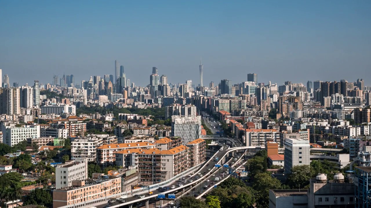 广东省广州交通与广州地标建筑视频素材