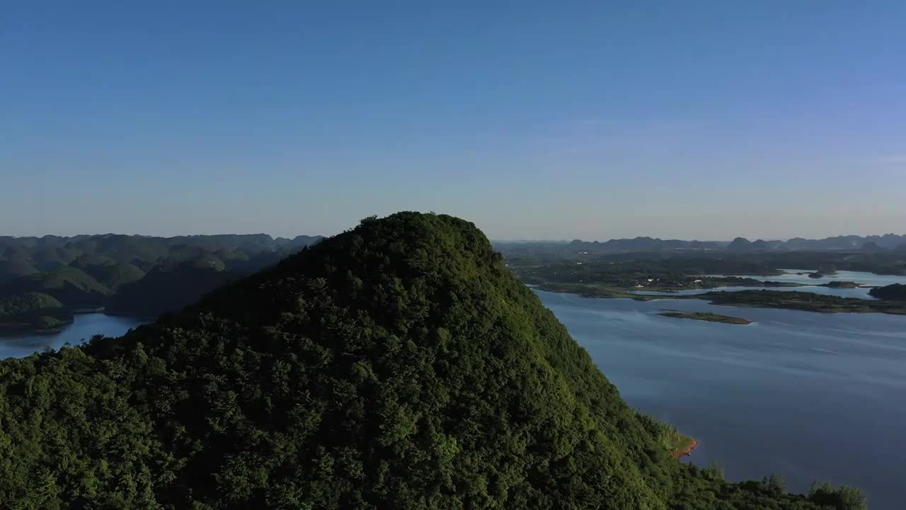 航拍红枫湖风景区视频素材