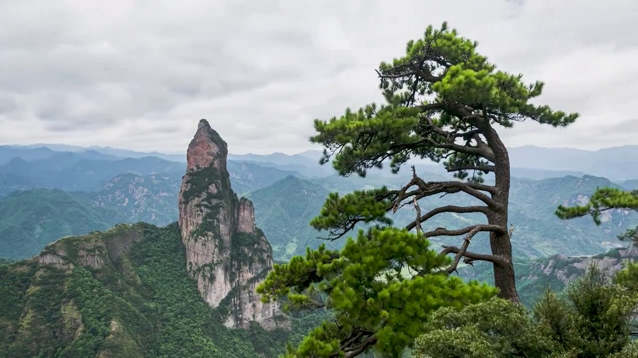 浙江神仙居景区观音峰白天延时摄影视频素材